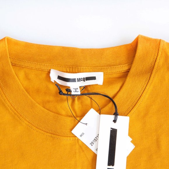 ALEXANDER MCQUEEN MCQ Yellow Gold Shere Logo Art T-Shirt - Picture 3 of 6